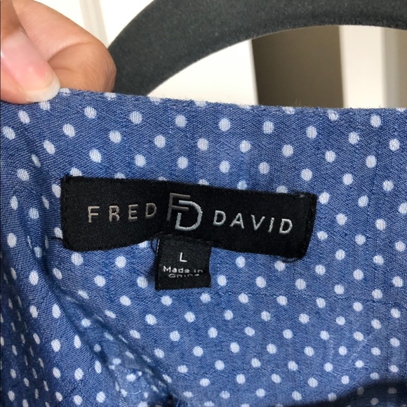 Fred David blue polka dot top - Picture 3 of 3